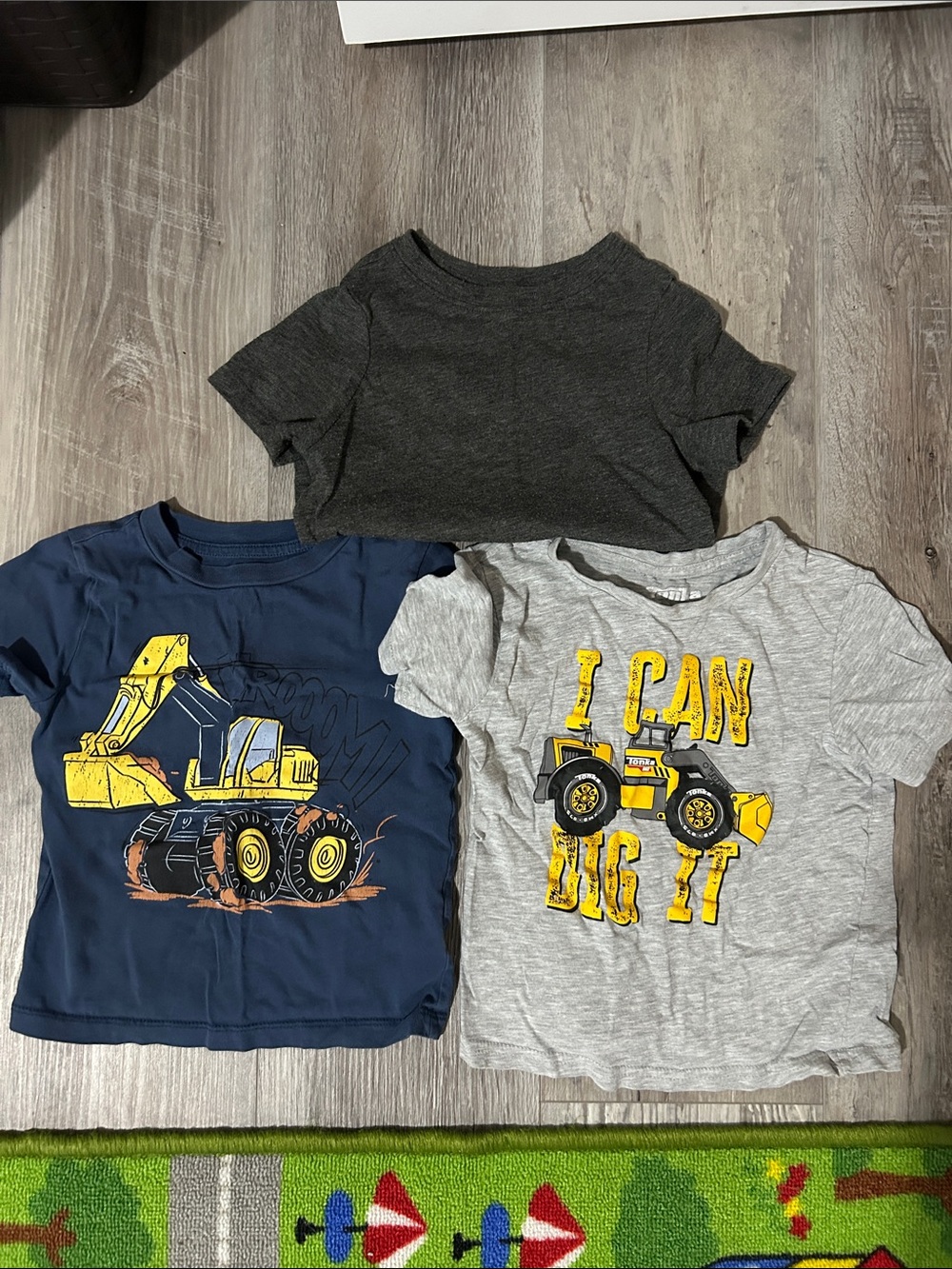 Boys Construction Truck Tee Bundle - Yellow, Navy & Gray *Free with purchase